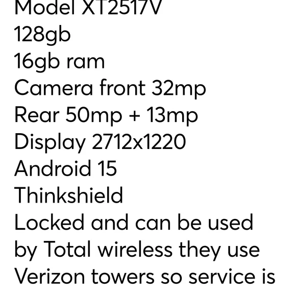 Motorola 5g stylus 2025Model XT2517V
